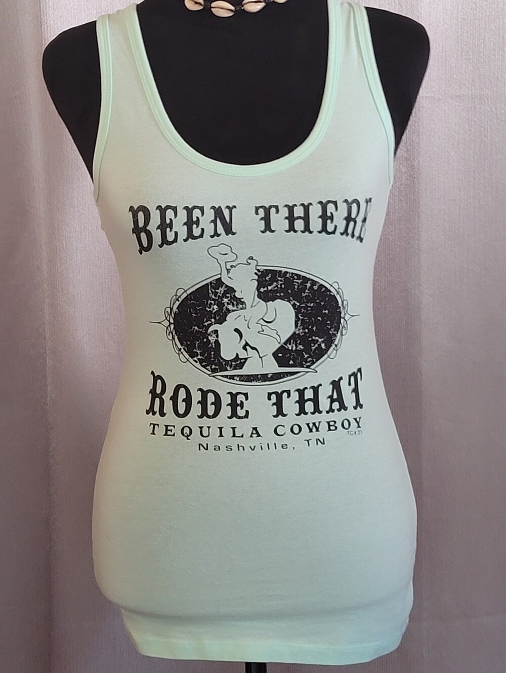 "Been There Rode That" Mint Graphic Tank Top
